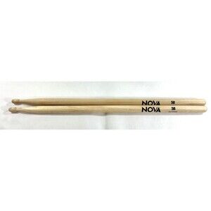 NOVA 5B USA Hickory Wood Drumsticks 5B Wooden Tip by Vic Firth
